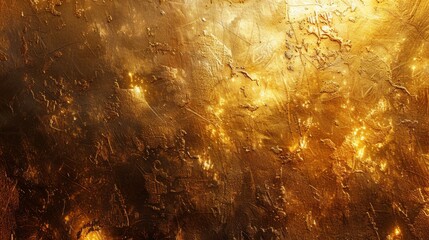 An abstract background with a textured golden surface that glistens and reflects light dynamically