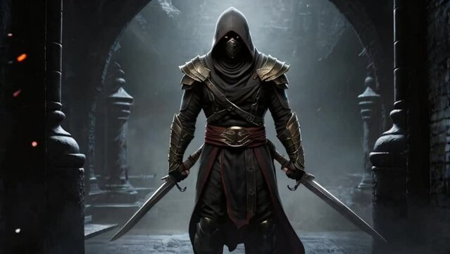 dark elf assassin with two swords