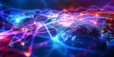 Obraz premium Advancing Digital Technology in Africa The Growing Blockchain Network on the Continent. Concept Blockchain Network, Digital Technology, Africa, Advancements, Growth