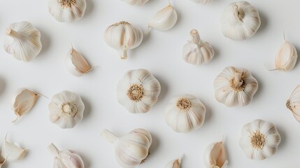 Fototapeta premium A detailed photograph of garlic against a white backdrop