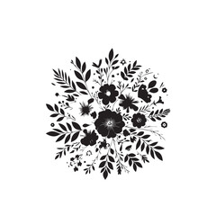 Creative layout made of various flowers. Flat lay delicate colors bouquet silhouette,