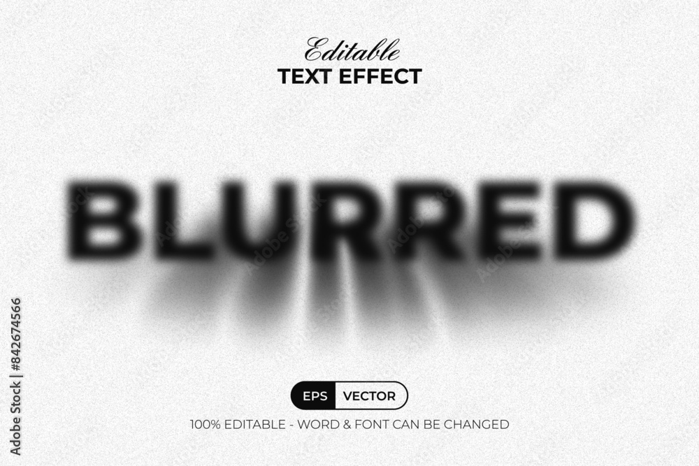 Poster Blurred Text Effect Noise Texture Style. Editable Text Effect.
