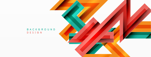 Line zig zag dynamic geometric abstract background. Colorful lines with shadow and light effects, various routes concept. Vector Illustration For Wallpaper, Banner, Background, Card