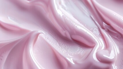 Fototapeta premium Close-up of smooth, pink, creamy texture, perfect for cosmetics, skincare