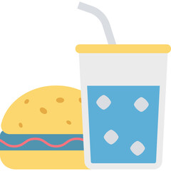 Burger Vector icon in flat style 