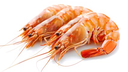 shrimps on white background