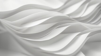 Obraz premium Abstract white flowing waves background, smooth folds. Minimalist design and modern art concept