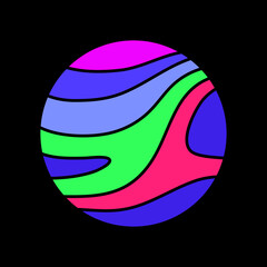 Simple Colorful Planet Logo Vector Illustration