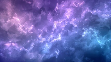 Fototapeta premium A surreal landscape of luminous clouds fringed in shades of lavender and teal.