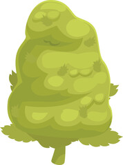 Illustration of a big green cannabis flower growing with its leaves