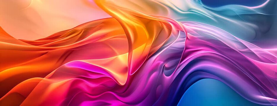 ull frame shot of abstract background with colorful wavy lines 4K Video