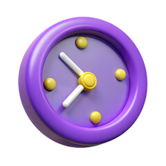 3d purple clock