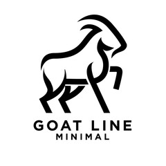 Goat Line Logo icon design illustration template