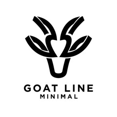 Goat Line Logo icon design illustration template