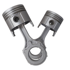 Pistons 3D isolated on trasparent background