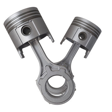 Pistons 3D isolated on trasparent background