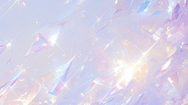 光を反射してきらめくクリスタルの破片のイラスト背景