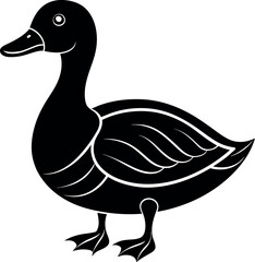        Beautiful duck silhouette vector illustration.
