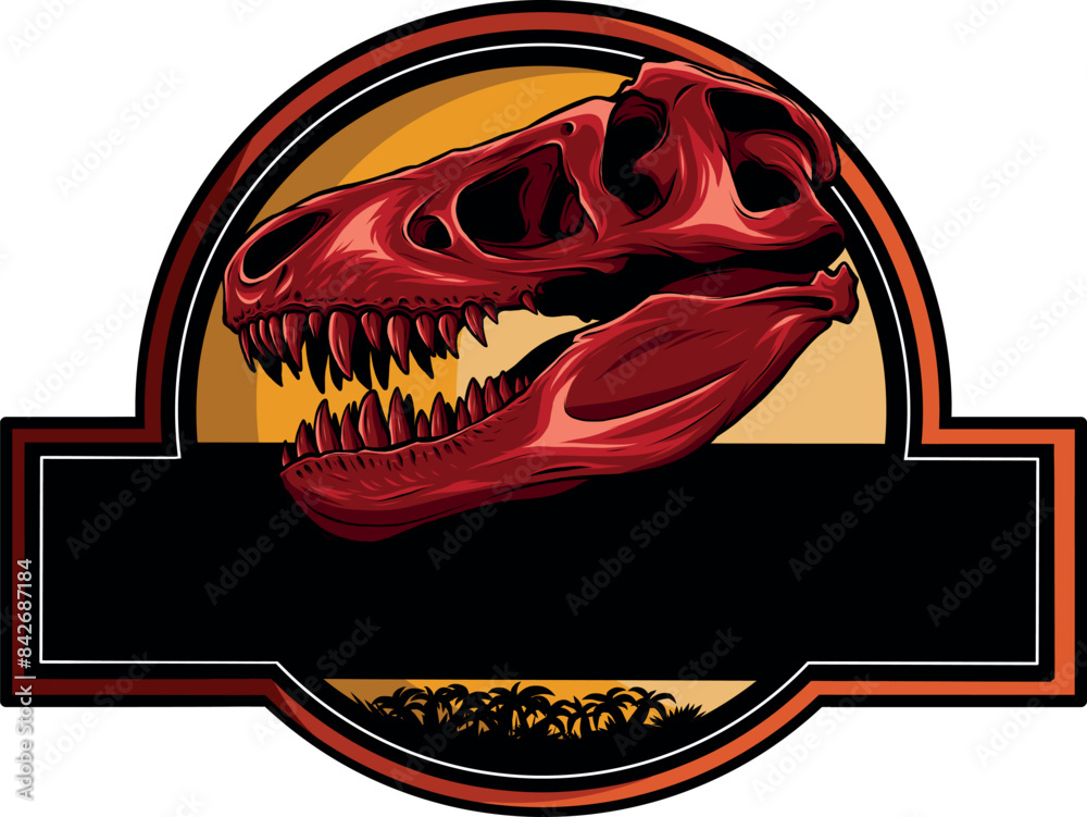 Canvas Prints skull of dinosaur tyrannosaurus rex. vector illustration design