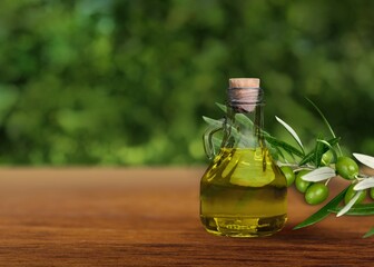 Tasty fresh healthy olive oil