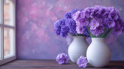 purple tulips in a vase