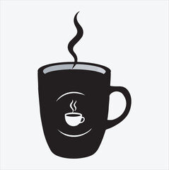 coffee cup silhouette Line art vector illustration