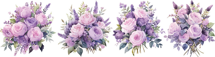 rose and lavender clipart vector for graphic resources	