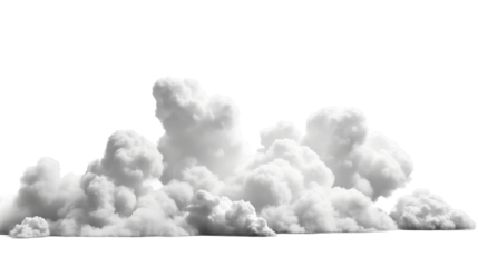 White cloud with see-through background on black.