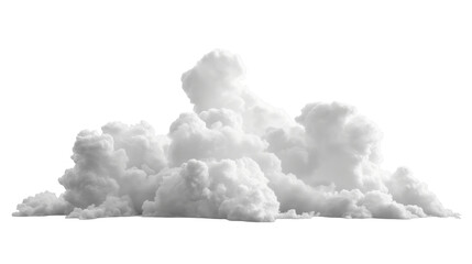 A large white cloud against a blank background, with a transparent PNG format for easy integration.