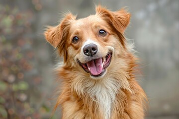 Obraz premium Dog with blurred face and red fur
