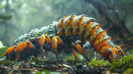 Obraz premium beautiful caterpillar on a leaf