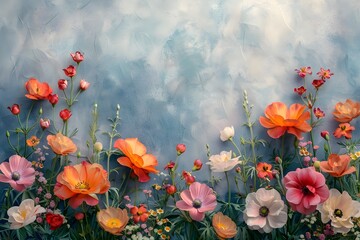 Delicate Botanical Wildflowers in Soft Pastel Watercolor