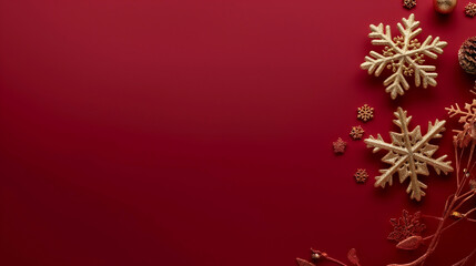 A red background with two snowflakes on it