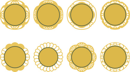 8種の金色のふすまの引き手