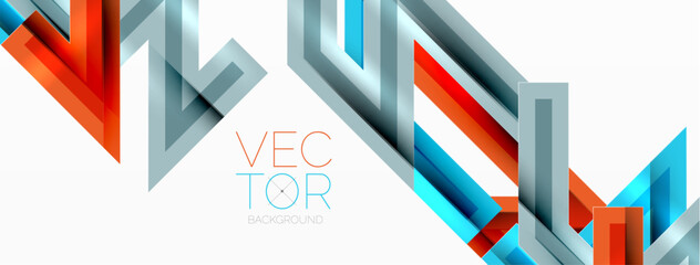 Line zig zag dynamic geometric abstract background. Colorful lines with shadow and light effects, various routes concept. Vector Illustration For Wallpaper, Banner, Background, Card