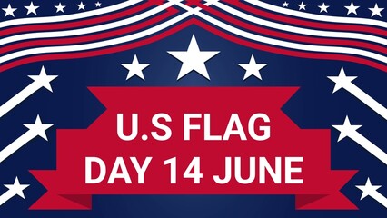 U.s Flag Day web banner design illustration