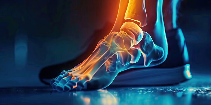 Talus Fracture: The Ankle Pain and Limited Range of Motion - Imagine a person with a highlighted talus bone, experiencing ankle pain and limited range of motion