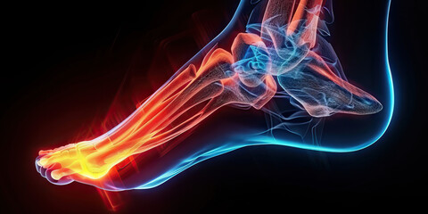 Navicular Fracture: The Foot Pain and Difficulty Walking - Visualize a person with a highlighted navicular bone, experiencing foot pain and difficulty walking