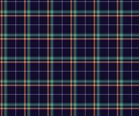 Plaid pattern, blue, green, white, yellow, seamless for textiles, and for designing clothing, skirts, pants or decorative fabric. Vector illustration.