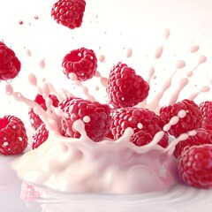 Fruit milk splash isolated on a white background