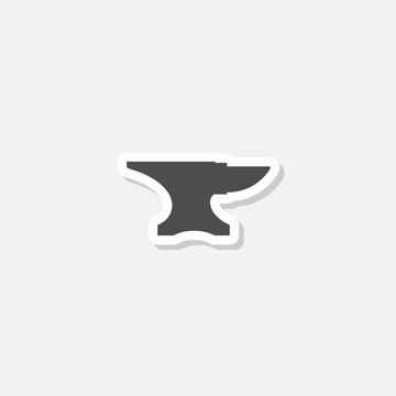 recommend clip art: Anvil icon sticker isolated on gray background