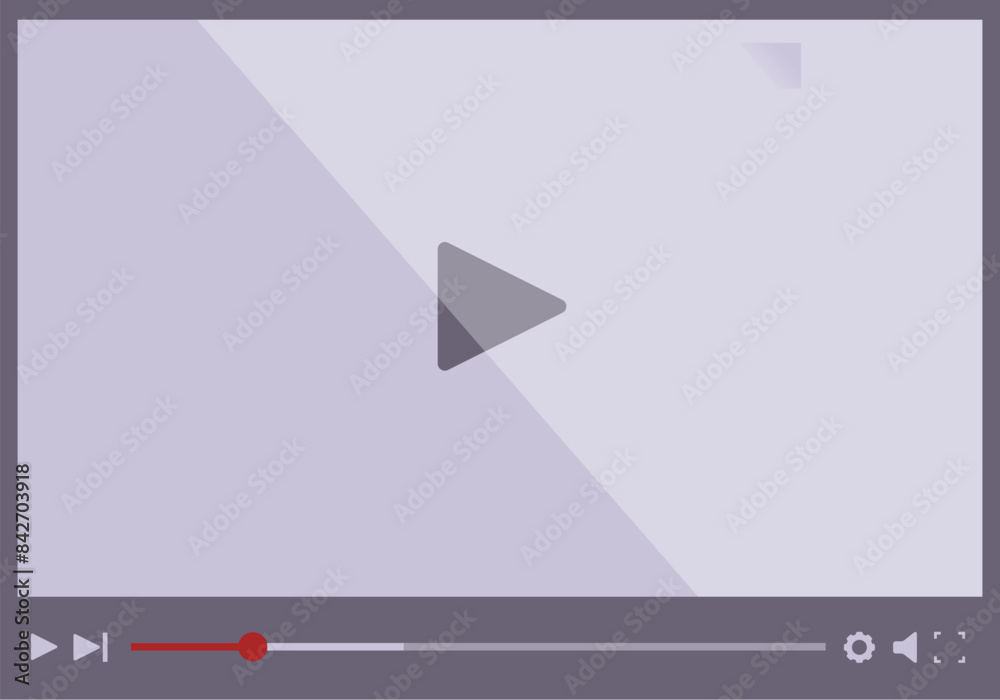 Poster video player is paused displaying a play button with a progress bar and other video controls