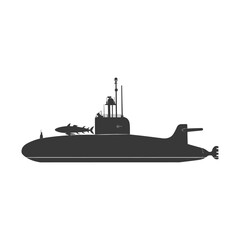 Obraz premium silhouette submarine surfaced black color only
