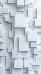 White abstract 3d geometric background, minimalistic modern design concept