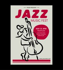 Jazz music poster design template