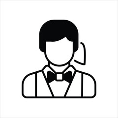 Waitress vector icon