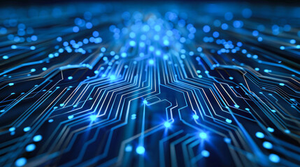 Obraz premium Advanced circuit board with central pathways