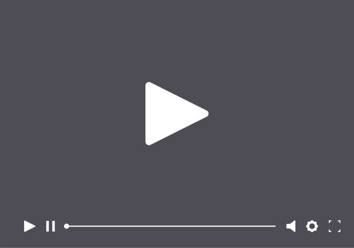 Video player showing play button with progress bar and control buttons