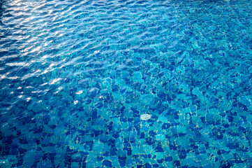 Blue ripped water in swimming pool Summer vacation Banner