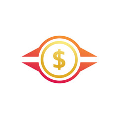 Coin Icon Logo Design Element Vector Illustration.